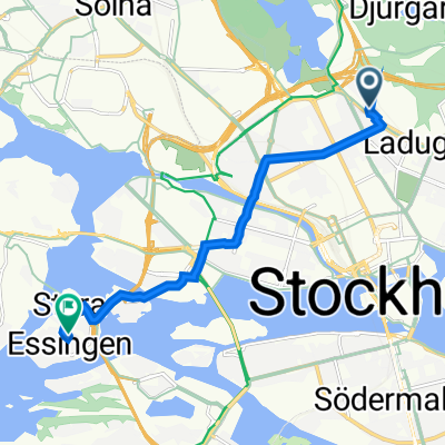 Körsbärsvägen 5, Stockholm to Essinge Kyrkväg 15, Stockholm