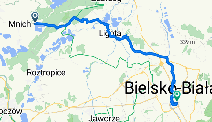 Bielska 5, Chybie do Antoniego Czechowa 8, Bielsko-Biała