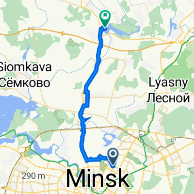 От улица Леонида Беды 19а, Минск до Неизвестная дорога