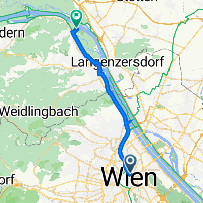 Freda-Meissner-Blau-Promenade 1, Vienna to Strombad Schnepfenweg 2, Klosterneuburg