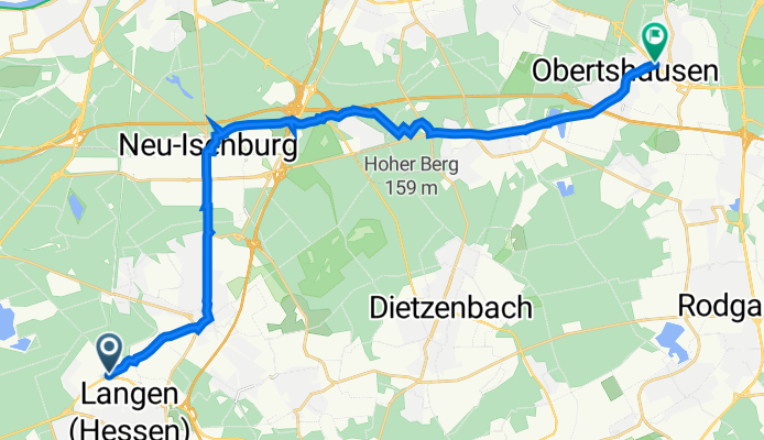 Robert-Bosch-Straße 25A, Langen (Hessen) nach Schönbornstraße 32, Obertshausen
