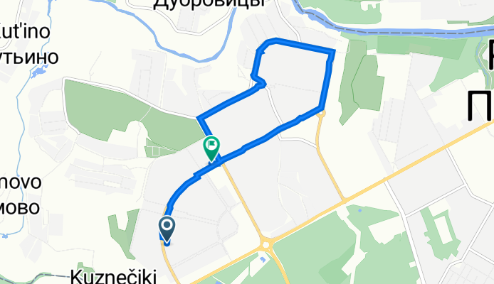 От улица Академика Доллежаля 31, Подольск до улица Академика Доллежаля 2, Подольск