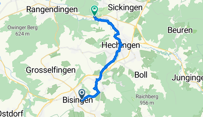 Bahnhofstraße 1, Bisingen nach Hechingen