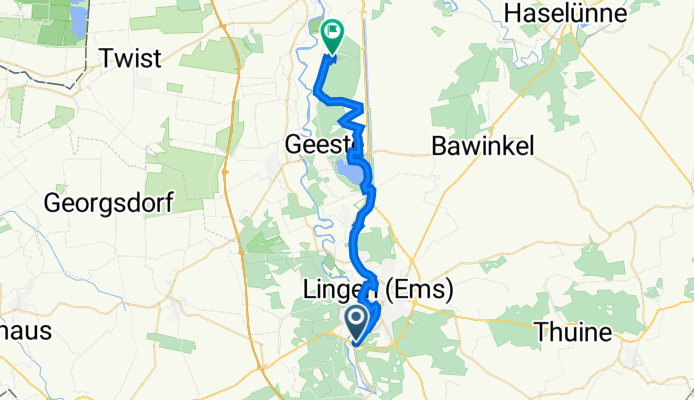 Schüttorfer Straße 88, Lingen (Ems) nach Moosweg 17, Meppen