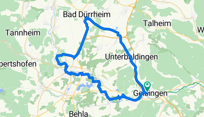 Karl-Hall-Straße 38, Geisingen nach Karl-Hall-Straße 23, Geisingen