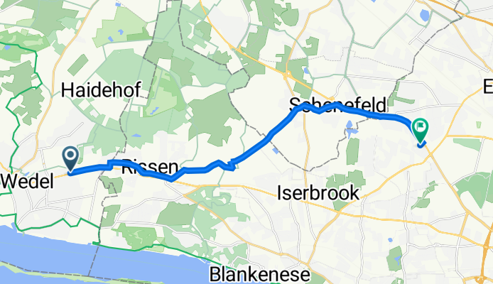 Rissener Straße 101, Wedel nach Luruper Hauptstraße 139A, Hamburg