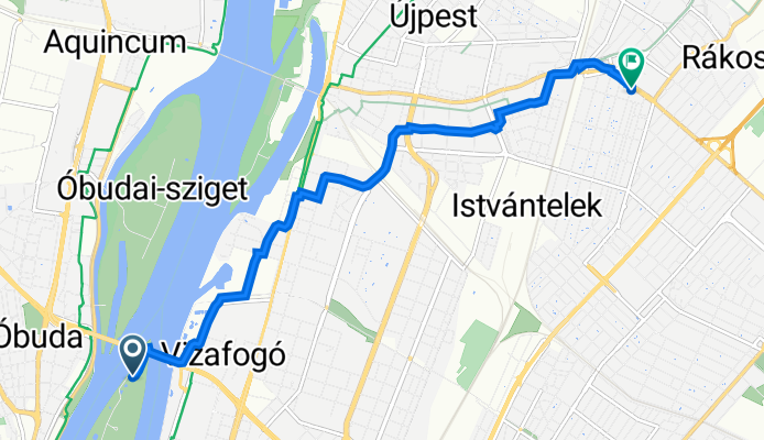 Schulek Frigyes sétány, Budapest to Beller Imre utca 2., Budapest