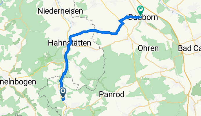 Auweg 7, Aarbergen nach Neesbacher Straße 13, Hünfelden