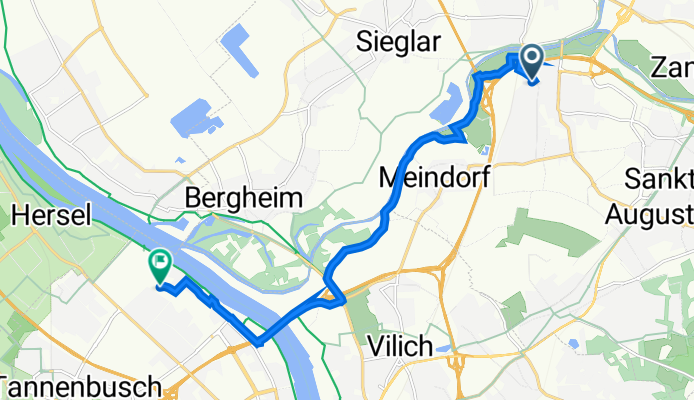 Von-Stauffenberg-StraĂźe 16, Sankt Augustin nach Buschdorfer Kirchweg 2, Bonn