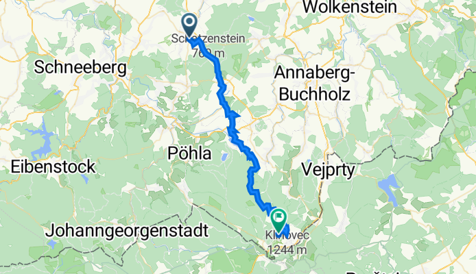 Gartenstraße 6, Zwönitz nach Fichtelbergstraße 8, Oberwiesenthal