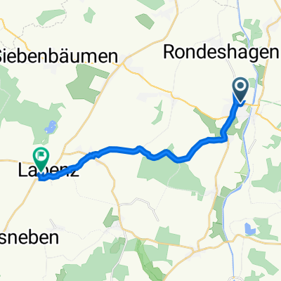 Oldesloer Straße 7, Berkenthin nach Schmiedetwiete 8, Labenz