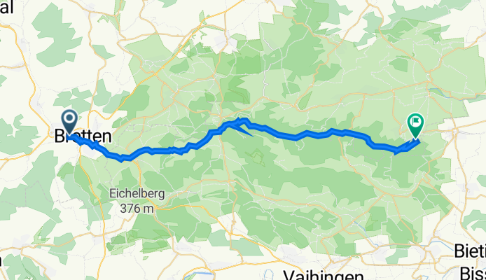 Brucknerstraße 3, Bretten nach Erlebnispark-Tripsdrill-Straße 1, Cleebronn