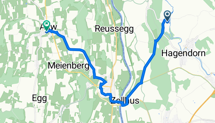 Frauenthal 2, Hagendorn nach Bergstrasse 6E, Auw