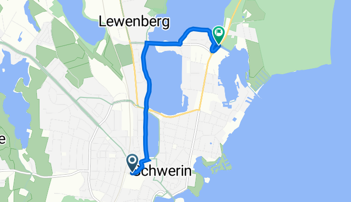 Wittenburger Straße 23, Schwerin nach Güstrower Straße 84, Schwerin