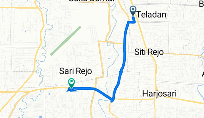 Jalan Teladan 37, Kecamatan Medan Kota to Pangkalan Masyhur, Kecamatan Medan Johor