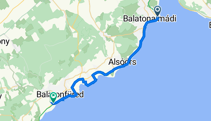 Bocskai tér 1., Balatonalmádi to Széchenyi István utca 53., Balatonfüred