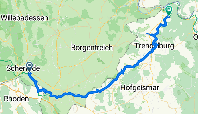 War-Scherfede, Bahnhof, Warburg nach Niederau 24, Bad Karlshafen