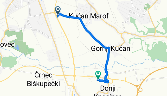 Gospodarska ulica 54, Varaždin to Ulica Grada Lipika 15, Donji Kneginec