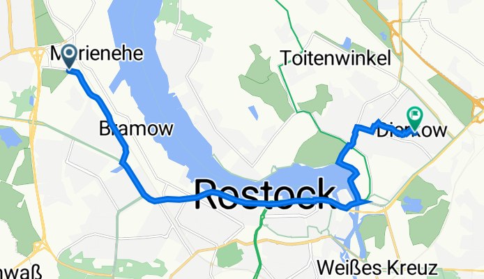 An der Jägerbäk 3–4, Rostock nach Kurt-Schumacher-Ring 169, Rostock