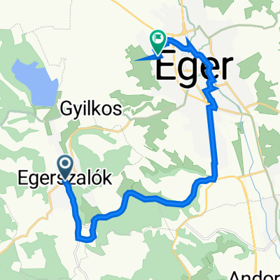 Széchenyi István út 18., Egerszalók naar Vak Bottyán utca 4., Eger