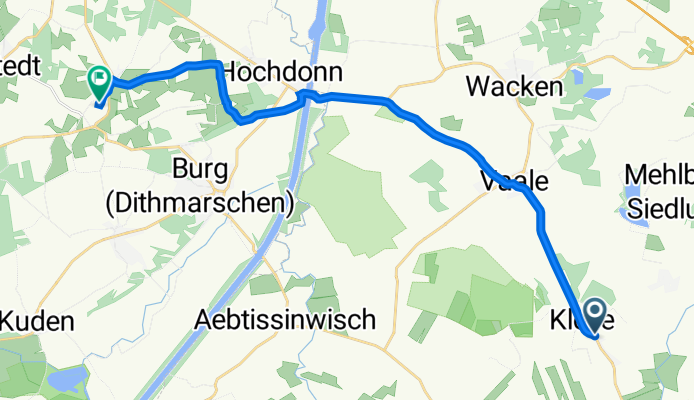 Hauptstraße 24, Kleve nach Horstweg 18, Großenrade
