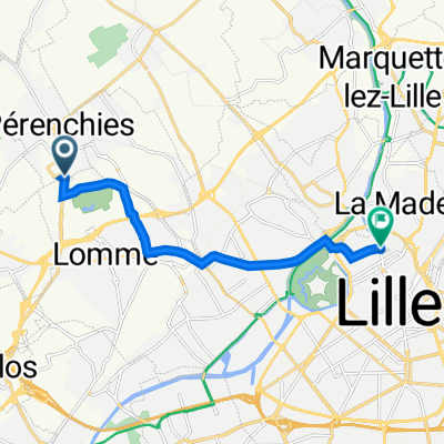 70 Rue de Lomme, Lille à 108B Avenue du Peuple Belge, Lille