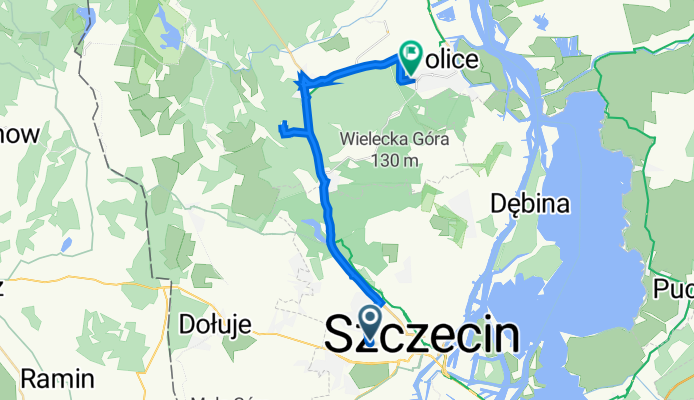 Santocka 12A, Szczecin do gen. Stefana Grota Roweckiego 20A, Police