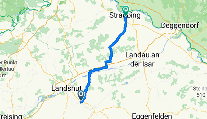 Klausenweg 23, Geisenhausen nach Bahnhofplatz 14, Straubing