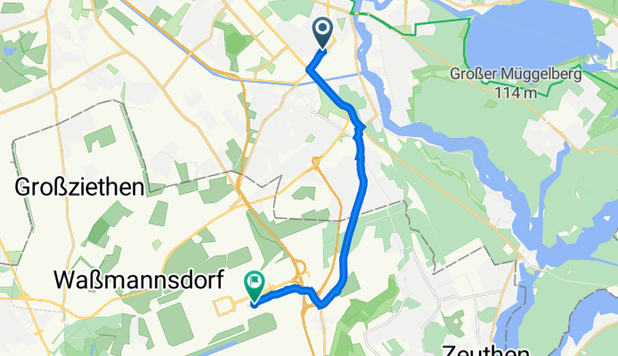 Glienicker Weg 122, Berlin nach Hugo-Eckener-Allee 13, Schönefeld