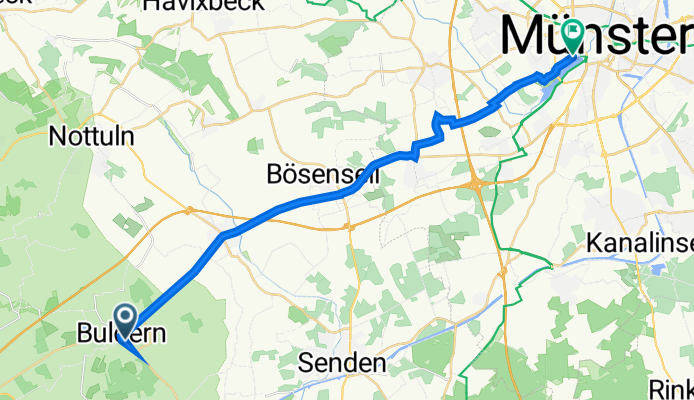 Max-Planck-Straße 27, Dülmen nach Annette-Allee 8, Münster