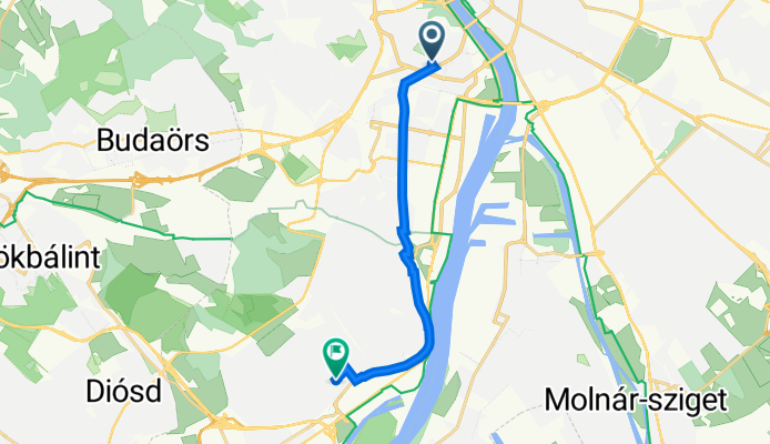 Villányi út 14., Budapest to Művelődés utca 36., Budapest