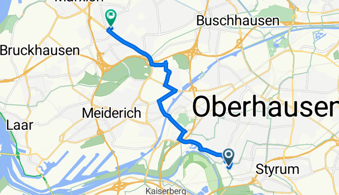 Solbadstraße 56, Oberhausen nach Goethestraße 7, Duisburg