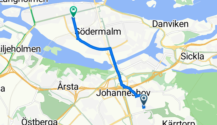 Garagevägen 17, Johanneshov to Rosenlundsgatan 7, Stockholm