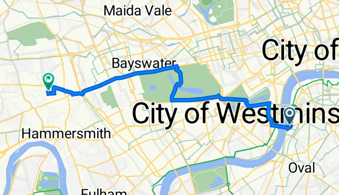 5 Lambeth Palace Road, London to 69 St Stephen's Ave, London