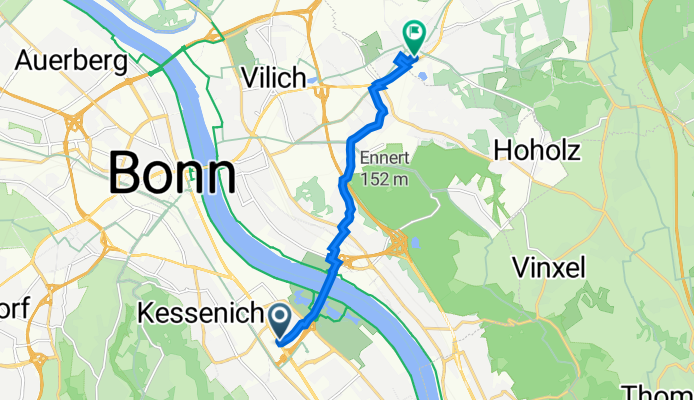 Friedrich-Ebert-Allee 77, Bonn nach Am Schiedsberg 32, Sankt Augustin