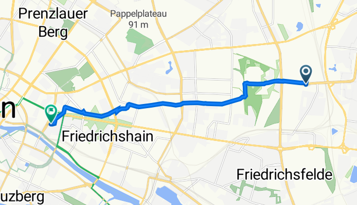 Allee der Kosmonauten 32, Berlin nach Singerstraße 20, Berlin