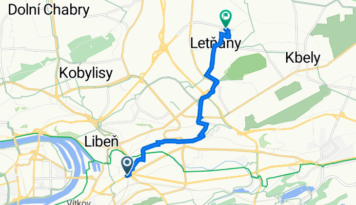 Sokolovská 1260/163, Praha 8 to Škrábkových 882/14, Praha 18