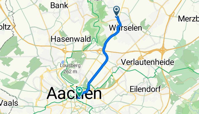 Gracht 27, Würselen nach Adalbertstraße 25A, Aachen