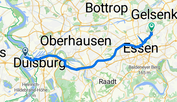 Ruhrhöhenweg (duisburg-Essen), Duisburg nach Fritz-Schupp-Allee 12, Essen