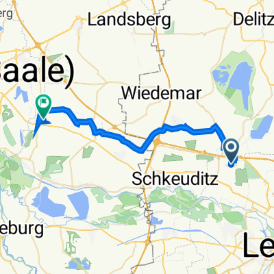 Porschestraße 1, Leipzig nach Ahornring 24, Kabelsketal