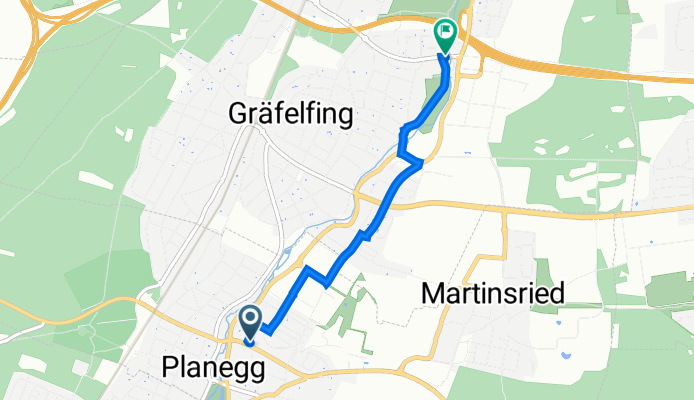 Thomas-Diewald-Straße 2, Planegg nach Lochhamer Straße 3, Gräfelfing