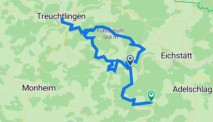 Papst-Viktor-Straße 1, Dollnstein nach St.-Josef-Straße 6, Wellheim