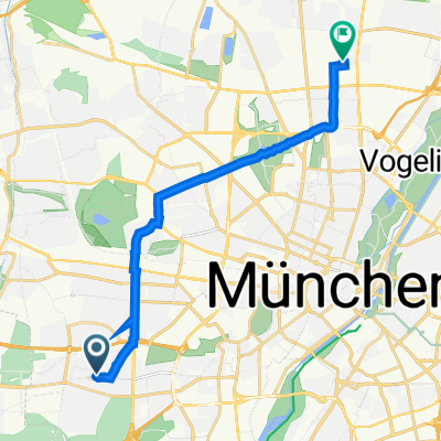 Gräfelfinger Straße 60, München nach Hufelandstraße 17, München