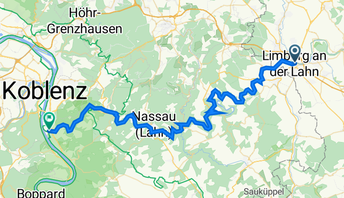 In der Erbach 1, Limburg an der Lahn nach Brückenstraße 14, Lahnstein