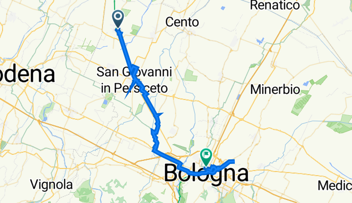 Da Viale della Pace 361, Crevalcore a Piazza delle Medaglie d'Oro 1, Bologna