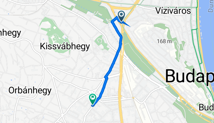 Krisztina körút 12., Budapest to Böszörményi út 17., Budapest