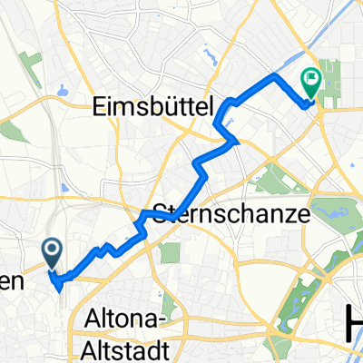 Gaußstraße 28, Hamburg nach Bogenallee 5, Hamburg