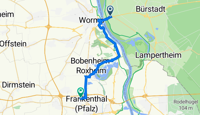 Rheingoldstraße 3A, Lampertheim do Industriestraße 36, Frankenthal