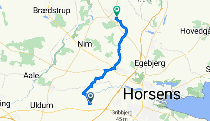 Nørrevænget 1, Horsens to Bavnebjerg 30, Østbirk