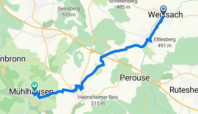 Rutesheimer Straße 6, Weissach nach Blumenstraße 22, Tiefenbronn